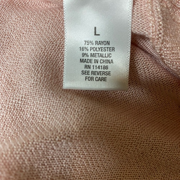 Dress Barn Pink Sweater w/Cold Shoulder Sleeves - Picture 7 of 8
